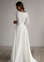 Modest Wedding Dress with 3/4 Sleeves