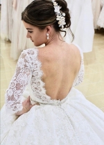 2023 New-in Lace Wedding Dress with Sleeves Vestido de casamento