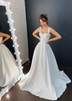 A-line Satin Simple Bride Dress Wedding