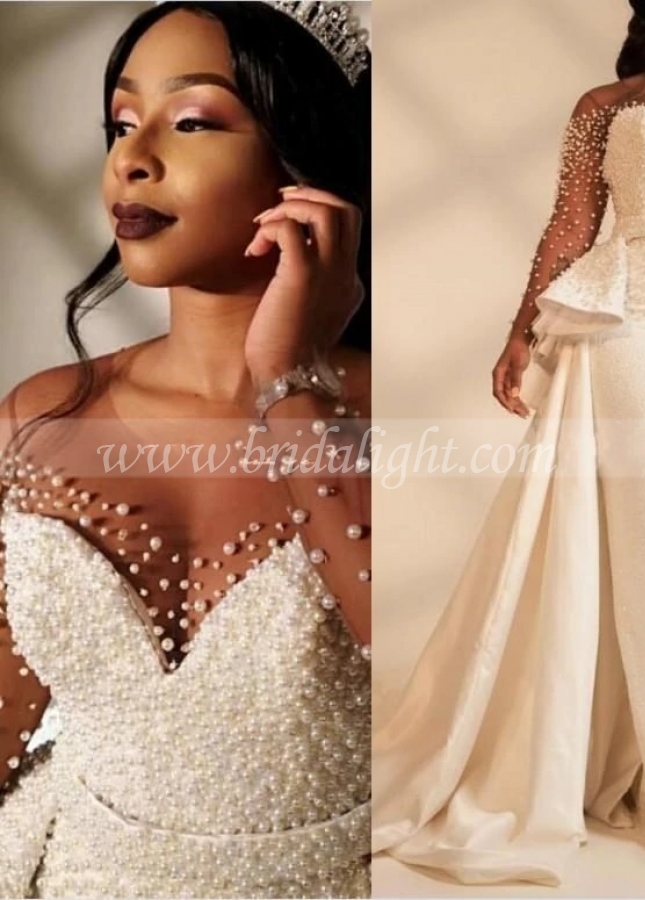 African Mermaid Wedding Dresses Overskirts Garden Country Bridal Gowns