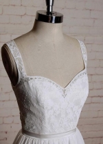 Bohemian Lace Chiffon Wedding Dress with Hollow Back