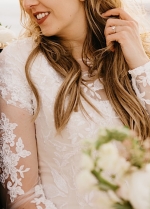 Boho Lace Long-Sleeves Wedding-Dress Mermaid
