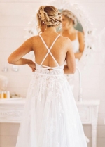 Boho Lace Wedding Dresses A Line Princess
