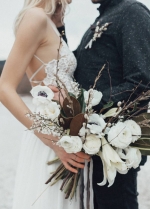 Bohemian Chiffon Wedding Dresses Spaghetti Sexy Lace Bridal Gowns Lace Up Vestido De Noivas Chic
