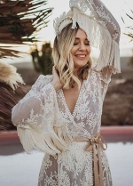 Bohemian Wedding Dress Long Sleeve Fashion Bridal Gowns Vestido De Noivas