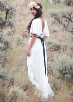 Black Sashes Elegance Bridal Gowns Deep V-Neck Vestido De Noivas Bohemian Wedding Bride