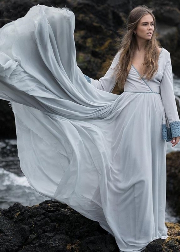 Chiffon Wide Sleeve Wedding Dresses Beach Boho Bridal Gowns Lace Edge Elegance Robe de soiree