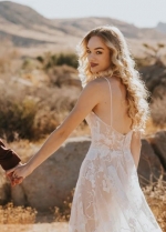Dreamy Lace Wedding Dresses Sexy Backless A Line Bohemian Bridal Gowns