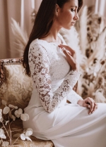 Elegant Long Sleeves Floor Length Wedding Dresses Country Wedding