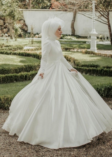 Muslim Wedding Dress Muslim Bridesmaid Satin Fabric. Muslim Gown islamic Wedding nikah