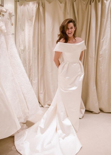 Fold Off-the-shoulder Satin Bridal Gown 2022 vestido de boda