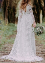 Flare Sleeve Lace Wedding Dresses Romantic Fashion Vestido De Noivas