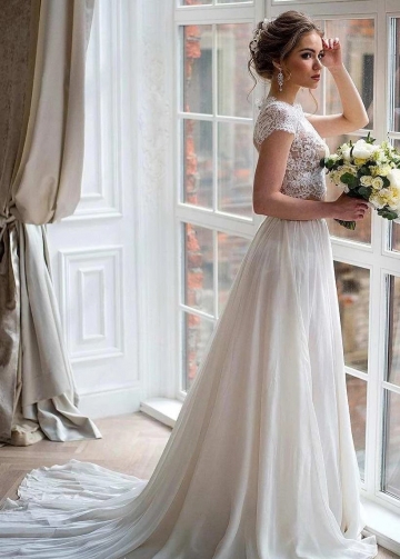 Ivory Lace Two-piece Wedding Dresses Boho Style