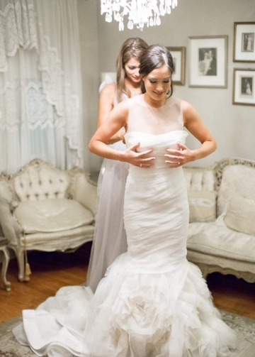 Illusion Neckline Ruffles Organza Wedding Dress Mermaid vestido de noiva sereia