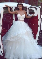 Lace Corset Wedding Dress for Bride Tulle Skirt vestido de novia