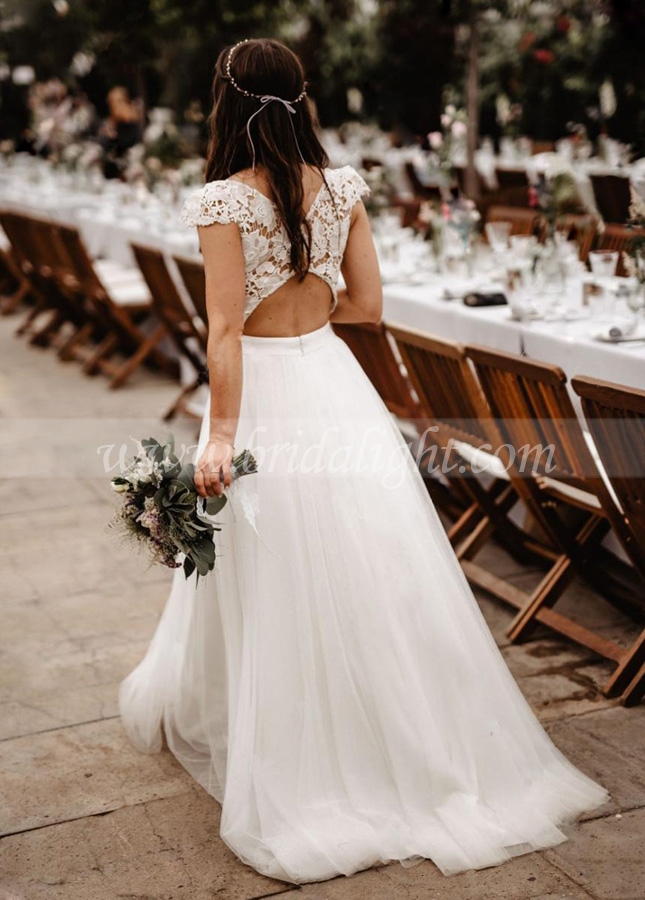 Lace Tulle A Line Wedding Dresses