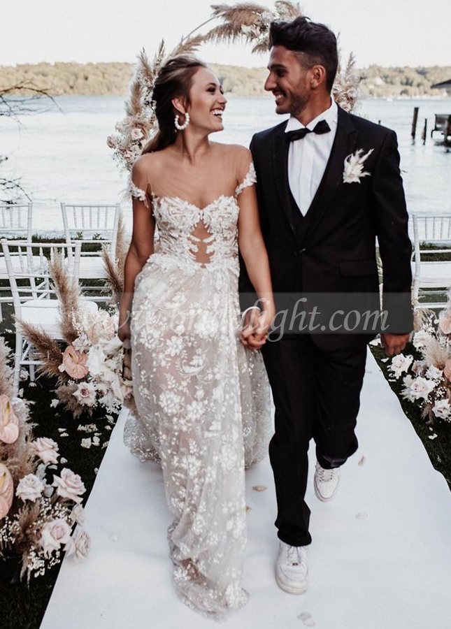 Luxury Wedding Dresses With Lace Appliques