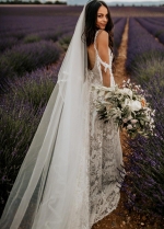 Leaf-trim Lace Wedding Dresses
