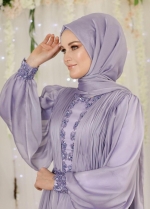 Lavender Chiffon A Line Muslim Wedding Dress Formal Evening Gown