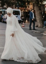 Lace Tulle Muslim Wedding Dresses