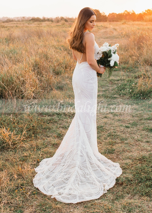 Mermaid Lace Wedding Dresses With Detachable Tulle Skirts