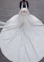 Muslim Wedding Dress Royal Train Bride Dresses