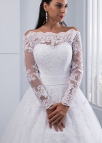 Off the Shoulder A Line White Wedding Dresses