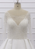 Princess Sparkle Wedding Dress Ball Gown Long Sleeves