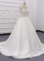 Princess Sparkle Wedding Dress Ball Gown Long Sleeves
