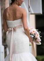 Pleated Sweetheart Mermaid Wedding Dress with Tulle Skirt