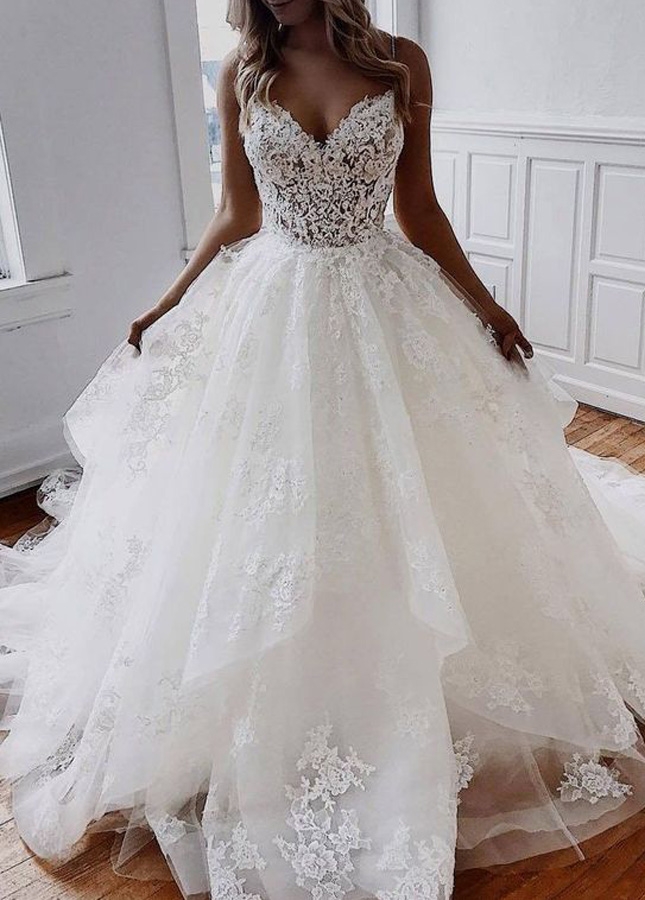 Romantic Lace&Tulle Ball Gown Dress for Wedding vestido de novia