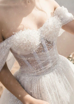 Sequin and Crystals Wedding Dresses Off-the-shoulder