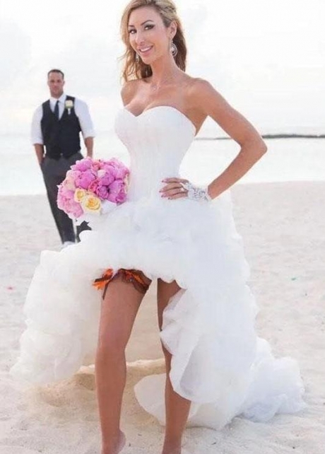 Strapless High Low Bridal Dresses for Beach Weddings