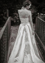 Simple Satin Bride Wedding Dresses Open Back vestido de boda