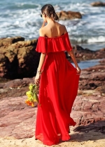 Summer Beach Chiffon A Line Simple Wedding Dresses