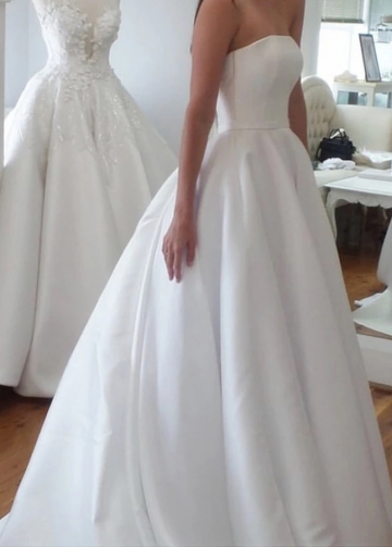 Simple Wedding Dresses Strapless Wedding Bridal Dress