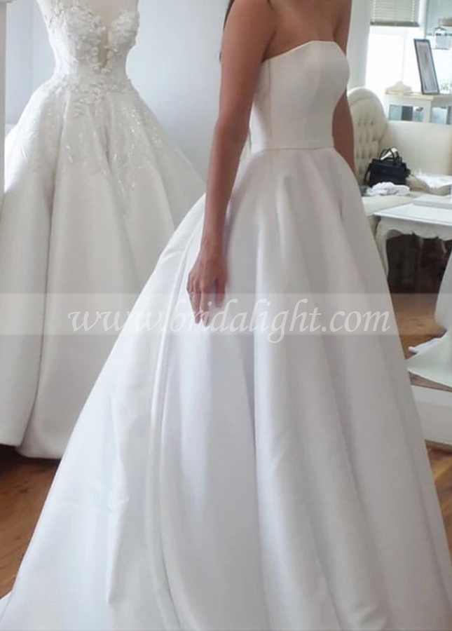 Simple Wedding Dresses Strapless Wedding Bridal Dress