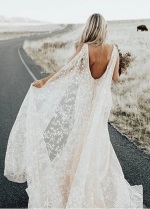 Swooning Dazzling Wedding Dresses Awesome Floral Print Star Bridal Gowns With Cape Bohemian Country Vestido De Noiva
