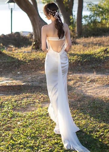 Simple Spaghetti Straps Wedding Dresses Beach Long Bridal Gowns Summer Spring Noivas