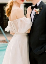 Two Piece Off the Shoulder Neckline Bridal Gown