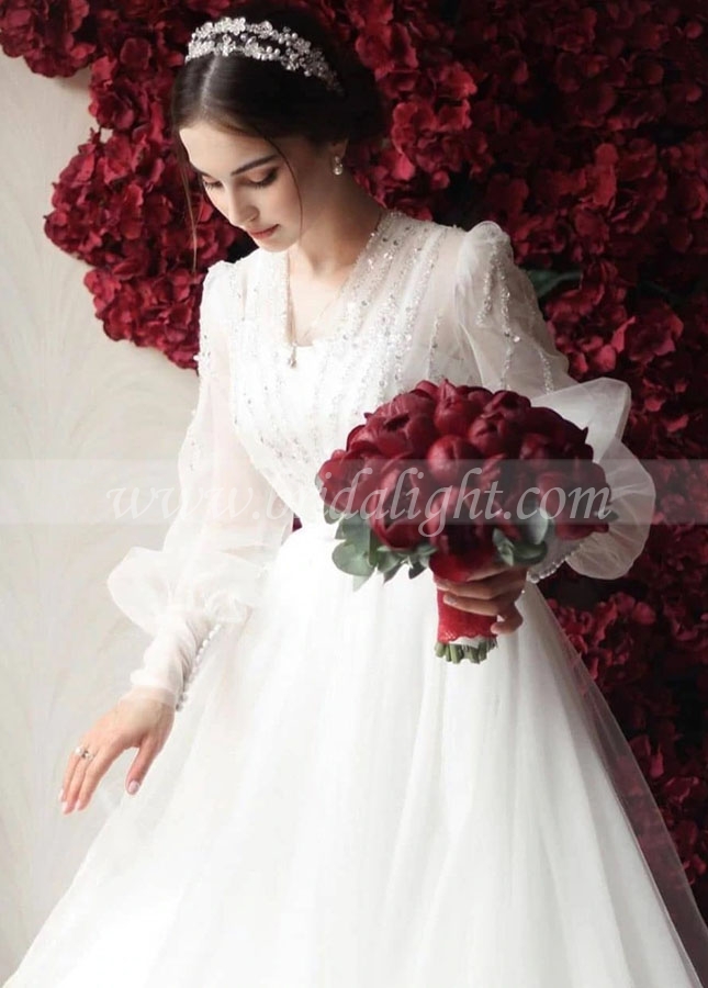 Unique Tulle A Line Wedding Dresses Beauty Vestido De Noivas