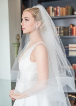 Wide V-neck Sexy A-line White Wedding Dresses with Pockets
