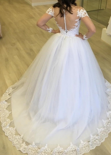 White Tulle Lace Wedding Dresses with Sleeves 2022 New In