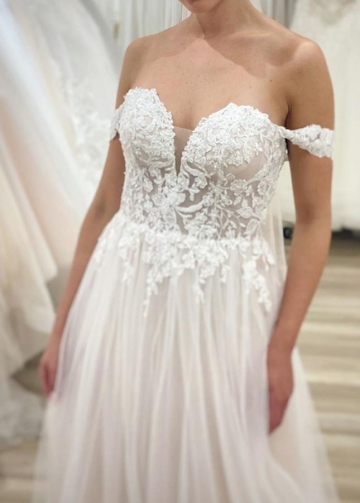 Wedding Dresses Simple A Line Off the Shoulder