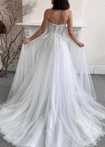 Wedding Dress 2023 Tulle Sleeveless White With Spaghetti Straps