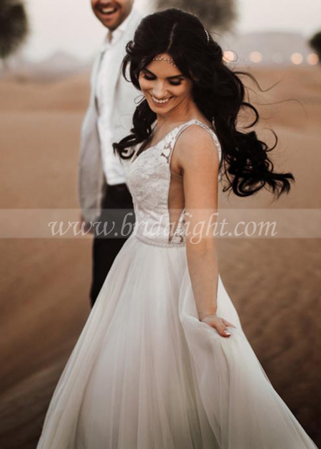 Wedding Dresses A Line Tulle Romantic Vestido De Noivas