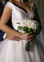White Wedding Dress Gown Long Tulle Satin Wedding Gowns Plus Size vestido de noiva
